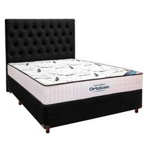 Cama Box Preto + Colchão Casal High Foam Ortobom + Cabeceira Cama Box Preto + Colchão Casal High Foam Ortobom + Cabeceira