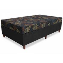 Cama Box Preto + Colchão D20 SONOLAR PACÍFICO 88x188x51cm 100% ESPUMA INMETRO