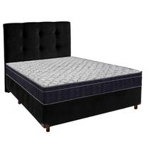 Cama Box Preto com Colchão Casal Airtech 150 Ortobom e Cabeceira Cama Box Preto com Colchão Casal Airtech 150 Ortobom e Cabeceira