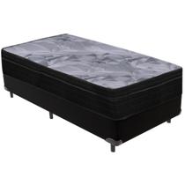 Cama Box Preto e Colchão Airtech Pampa Molas ensacadas Solteiro Ortobom Cama Box Preto e Colchão Airtech Pampa Molas ensacadas Solteiro Ortobom