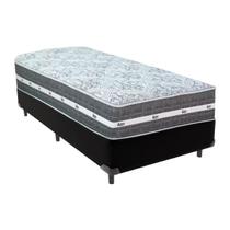 Cama Box Preto e Colchão Black Graphite Molas Ensacadas Solteiro 88x188X32 Anjos Cama Box Preto e Colchão Black Graphite Molas Ensacadas Solteiro 88x188X32 Anjos