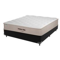 Cama Box Preto e Colchão Casal Stress Free Espuma D28 Unique