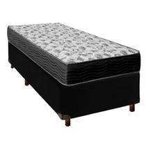 Cama + Box Preto e Colchão D33 Solteiro