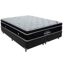 Cama Box Preto e Colchão Elegant Molas Ensacadas Queen Ortobom