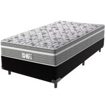 Cama Box Preto e Colchão Evolution Molas Ensacadas Solteiro Probel