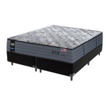 Cama Box Preto e Colchão King Joy Molas Ensacadas Sealy