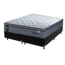 Cama Box Preto e Colchão King Passion Posturepedic Pillow Cloud Sealy