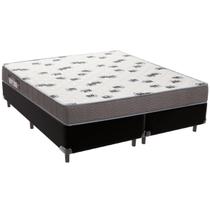 Cama Box Preto e Colchão Light Espuma D33 Queen Ortobom