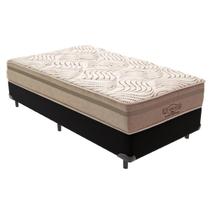 Cama Box Preto e Colchão Los Angeles Molas Ensacadas Solteirão V-Store 96x188x28