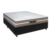 Cama + Box Preto e Colchão Molas Ensacadas Casal