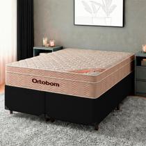 Cama Box Preto Queen + Colchão Molas Ensacadas