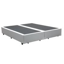 Cama Box Queen 158 Bipartido Bello Box - Tecido Sintético Branco Cama Box Queen 158 Bipartido Bello Box - Tecido Sintético Branco