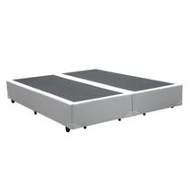 Cama Box Queen 158 Bipartido Bello Box - Tecido Sintético Branco Cama Box Queen 158 Bipartido Bello Box - Tecido Sintético Branco