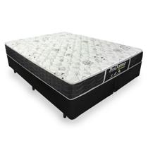 Cama Box Queen 158 Bipartido Tecido Sintético Preto com Colchão De Molas - Probel Prodormir Sleep Black