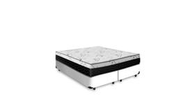 Cama Box Queen 158 Sintético Branco com Colchão Espuma D33 One Face 57X158X198 - Aloa