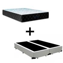 Cama Box Queen 158 Tecido Sintético Branco Com Colchão Marrocos - Poliéster - Espuma D33 30cm Cama Box Queen 158 Tecido Sintético Branco Com Colchão Marrocos - Poliéster - Espuma D33 30cm