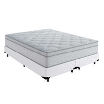 Cama Box Queen 158 Tecido Sintético Branco Com Colchão Toronto Molas Ensacadas Branco D33 Cama Box Queen 158 Tecido Sintético Branco Com Colchão Toronto Molas Ensacadas Branco D33