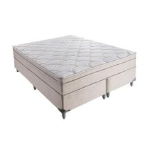 Cama Box Queen Áquila com Colchão Queen Molas Verticóil Bege Cama Box Queen Áquila com Colchão Queen Molas Verticóil Bege