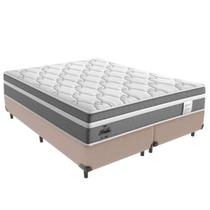 Cama Box Queen Bege + Colchão Berlim Molas Ensacadas Probel