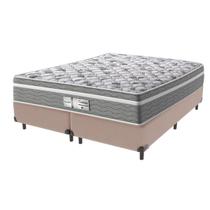 Cama Box Queen Bege + Colchão Evolution Molas Ensacadas Probel