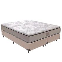 Cama Box Queen Bege e Colchão Four Season Molas V-Tech Cama Box Queen Bege e Colchão Four Season Molas V-Tech