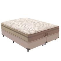 Cama Box Queen Bege e Colchão Los Angeles Molas V-Tech Cama Box Queen Bege e Colchão Los Angeles Molas V-Tech
