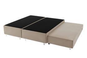 Cama Box Queen Bipartido c/ Cama Auxiliar Suede 40x158x198 - Santo Box Cama Box Queen Bipartido c/ Cama Auxiliar Suede 40x158x198 - Santo Box