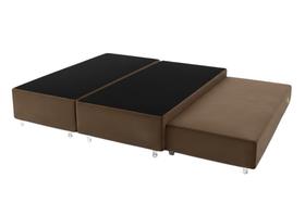 Cama Box Queen Bipartido c/ Cama Auxiliar Suede 40x158x198 - Santo Box Cama Box Queen Bipartido c/ Cama Auxiliar Suede 40x158x198 - Santo Box