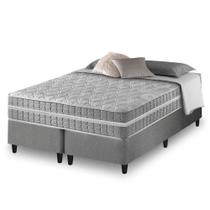Cama Box Queen Bipartido Cinza Colchão Molas Ensacadas Zidi Alabama 158x198x61cm Cama Box Queen Bipartido Cinza Colchão Molas Ensacadas Zidi Alabama 158x198x61cm