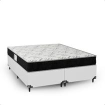 Cama Box Queen Bipartido + Colchão D33 One Face - 56x158x198cm - Couro Branco Cama Box Queen Bipartido + Colchão D33 One Face - 56x158x198cm - Couro Branco