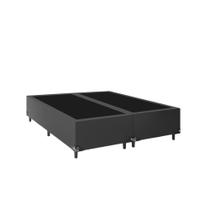 Cama Box Queen Bipartido - Couro Preto