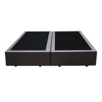 Cama Box Queen Bipartido Marrom Sintetico 40x158x198 - F A Elegante