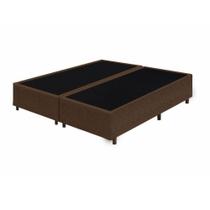 Cama Box Queen Bipartido Marrom Suede 40x158x198 - F A Elegante