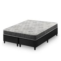 Cama Box Queen Bipartido Preto Colchão Espuma D33 Ortopédico Zidi San Francisco 158x198x54cm Cama Box Queen Bipartido Preto Colchão Espuma D33 Ortopédico Zidi San Francisco 158x198x54cm