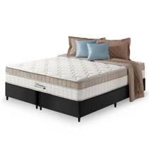 Cama Box Queen Bipartido Preto Colchão Molas Ensacadas Pillow In Zidi Houston 158x198x65cm