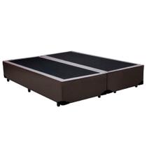 Cama Box Queen Bipartido Sintético Cama Marrom 158x198x42cm Cama Box Queen Bipartido Sintético Cama Marrom 158x198x42cm