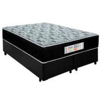 Cama Box Queen Bipartido Sintético + Colchão Molas Ensacadas SerenePrime Sonnolux 158x198x65 Preto