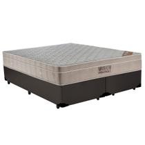 Cama Box Queen Bipartido Sintético + Colchão Ortobom Airtech Molas Ensacadas 65x158x198 Marrom Cama Box Queen Bipartido Sintético + Colchão Ortobom Airtech Molas Ensacadas 65x158x198 Marrom