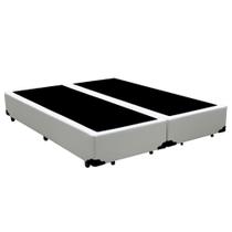 Cama Box Queen Bipartido Sintético Mega Cama Branco 158x198x42cm