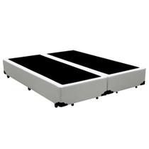 Cama Box Queen Bipartido Sintético Mega Cama Branco 158x198x42cm Cama Box Queen Bipartido Sintético Mega Cama Branco 158x198x42cm