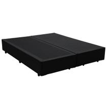 Cama Box Queen Bipartido Sintético Mega Cama Preto 158x198x42cm