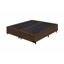 Cama Box Queen Bipartido SP Móveis Suede Marrom - 42x158x198