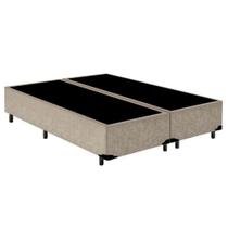 Cama Box Queen Bipartido Starflex Suede Bege 158x198x42 Cama Box Queen Bipartido Starflex Suede Bege 158x198x42