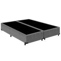 Cama Box Queen Bipartido Starflex Suede Cinza 158x198x42 Cama Box Queen Bipartido Starflex Suede Cinza 158x198x42