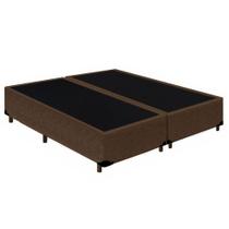 Cama Box Queen Bipartido Starflex Suede Marrom 158x198x42 Cama Box Queen Bipartido Starflex Suede Marrom 158x198x42