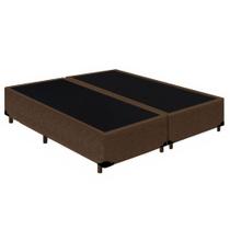 Cama Box Queen Bipartido Starflex Suede Marrom 158x198x42