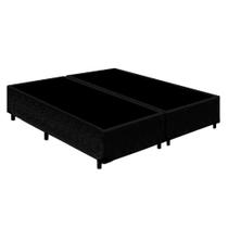 Cama Box Queen Bipartido Starflex Suede Preto 158x198x42 Cama Box Queen Bipartido Starflex Suede Preto 158x198x42