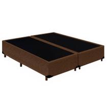 Cama Box Queen Bipartido Suede Cama Marrom 158x198x42cm Cama Box Queen Bipartido Suede Cama Marrom 158x198x42cm