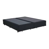 Cama Box Queen Bipartido Suede Preto - 30x158x198