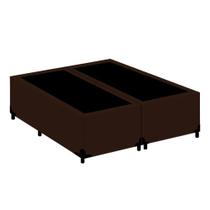 Cama Box Queen Bipartido Turca Sintético Marrom 158x198x40 Cama Box Queen Bipartido Turca Sintético Marrom 158x198x40
